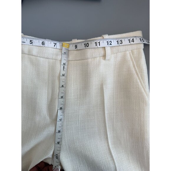 NWT The Kooples Womens High-Waist Flared‎ Suit Trousers Wool Ecru - Picture 12 of 16
